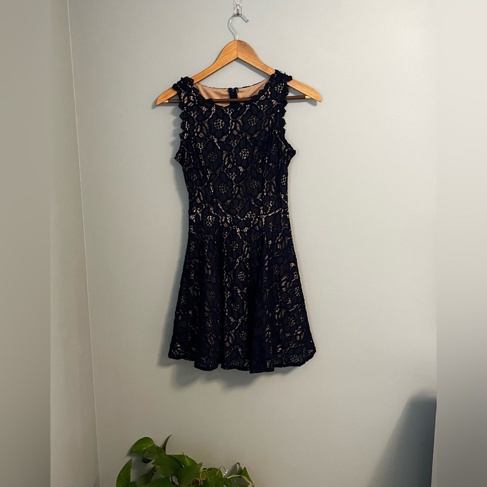 Lacy navy blue dress